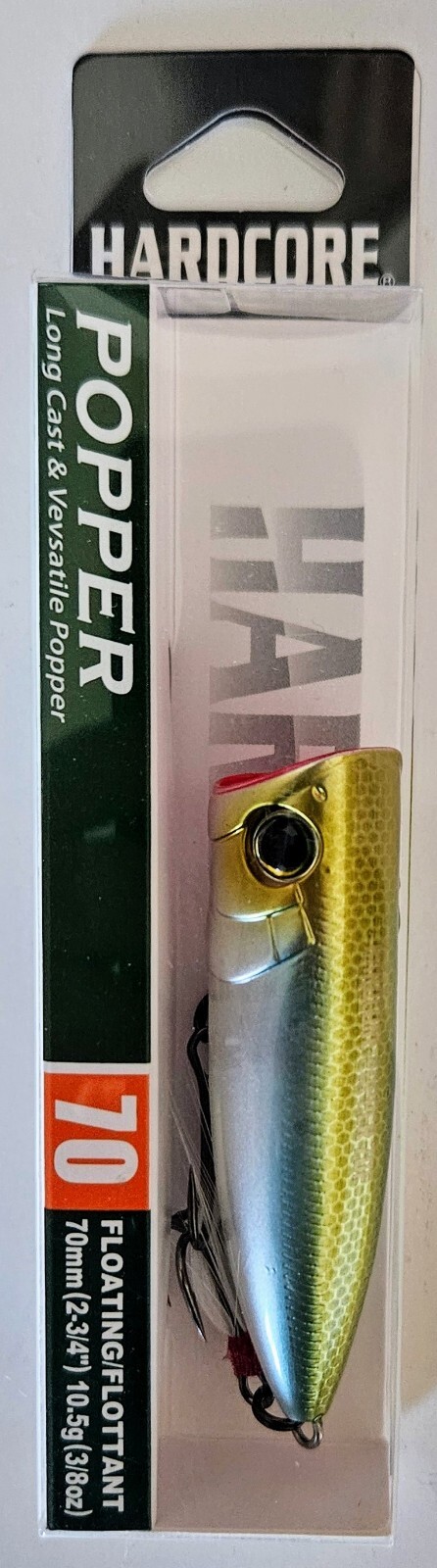 (Set of 2) Duel Hardcore Popper 70F Topwater Lures 3/8oz 2-3/4" Ghost Pearl Shad - Image 6