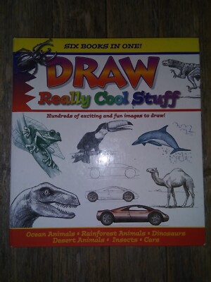 Draw Really Cool Stuff Instruction Book 6 in 1 - Cars Insects Animals Dinosaurs 