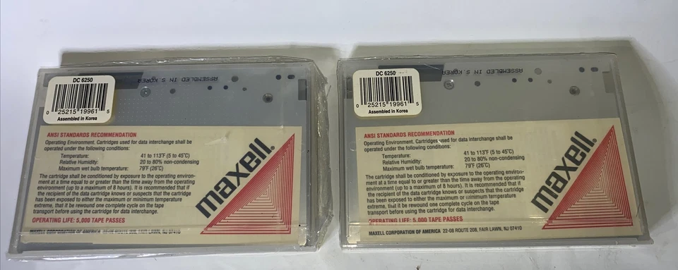 2 NEW MAXELL DC-6250 250MB SLR QIC-150 QIC-120 Data Tape Cartridge 46157 DC6250 - Image 2 of 2