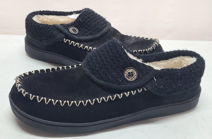 Cloudease Earth Spirit Women's Slip-On Slippers Size 9-10 Lined Knit Black  | eBay