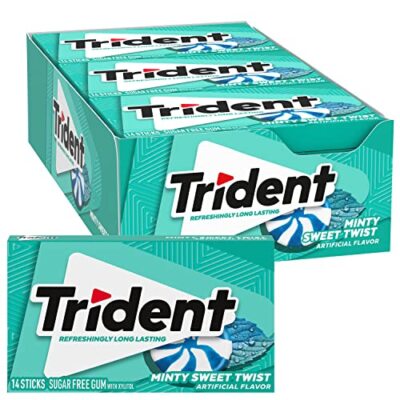 Trident Minty Sweet Twist Sugar Free Gum 12 Packs 168 Total Pieces