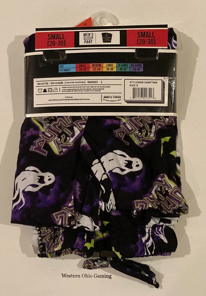 Pantalones de dormir para hombre Pesadilla antes de Navidad Pumpkin King pequeños 28-30 NUEVO Foto 4 de 4