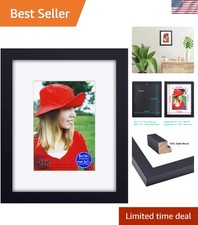 Classic 8x10 Picture Frame in Black - Solid Wood  Glass, Ideal for Any Occasion