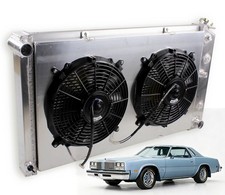 4 Row Radiator 2fans Shroud For 1966-1977 Olds Cutlass Supreme Cruiser Lemans