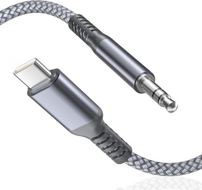 Basesailor USB C auf AUX Kabel 1,2m Audio Adapterkabel für iPhone Galaxy Grau