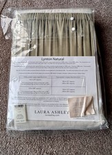 Laura Ashley 64x90 Natur Lynton Bleistiftfalte Gefüttert 100% Baumwolle Vorhänge