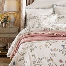 Ballard Designs Seraphina Chinoiserie King Duvet Cover NEW Birds Floral White