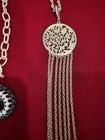 3pc Mixed Lot Fashion Necklaces - Gold Tone Metal w/ Black Teardrop Pendants — photo 4