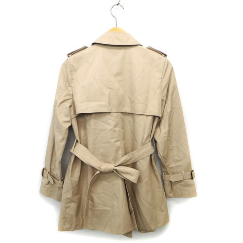 Gabardina Bis ViS Exterior Midi Largo Cinturón Doble Abertura Lisa M Beige NT25 Usada b - Imagen 2 de 7