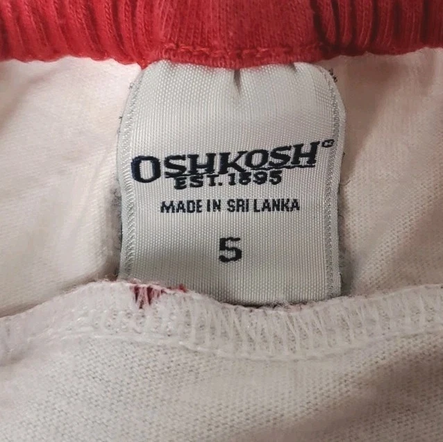 Vestido para niña Oshkosh rojo, blanco y azul con volantes talla 5 Foto 3 de 3