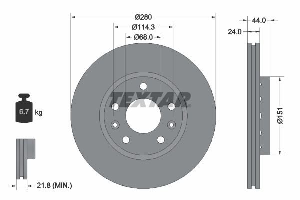 2 X Bremsscheibe Textar 92195505 FüR Renault Fluence-image