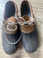 LL Bean Rubber Moc Low Duck Boots Tan Brown Men's Size 7 Maine USA Bean Boots