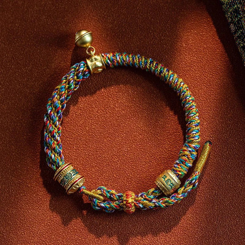 1Pc Hand-woven Tibetan Bracelet Colorful Thread Good Lucky Rope Amulet Bracelet - Picture 17 of 17