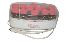 Conair More Big Curls 12 Pink Jumbo Hot Rollers Curlers 12 Metal Clips Pageants