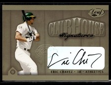 2002 Leaf Clubhouse Signatures Eric Chavez NM #/25