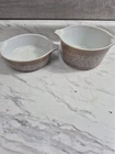 Pair of Vtg Pyrex Woodland Brown Cinderella 471 & 473 Casseroles  Dish Bowl