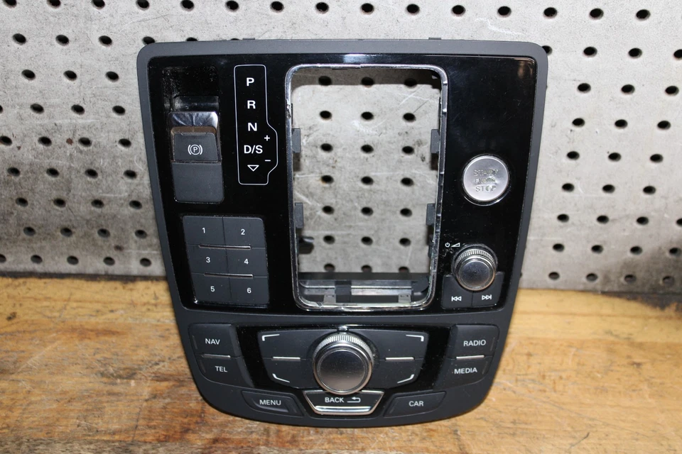 Panel de interruptores de control multimedia MMI consola central Audi A6 2012-2018 OEM Foto 2 de 4