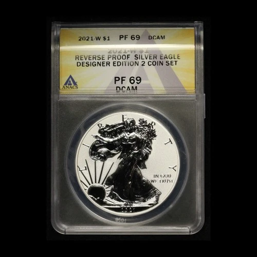 2021-W $1 American Silver Eagle Reverse Proof PF69 ANACS- Free Shipping USA