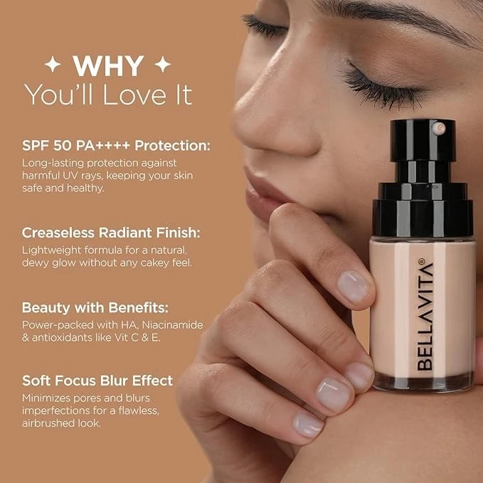 BELLAVITA Hydmatte FX - Airbrush Liquid Foundation with SPF 50 and PA ++++ for R - Image 4 of 4