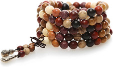 Natural Colorful Wood Mala Beads Bracelet Necklace 108 Bead Prayer Jewelry