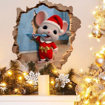 Ablösbare Aufkleber 3D Weihnachtsaufkleber selbstklebende Rückseite für Badez - Bild 1 von 4