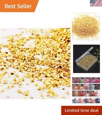 Irregular Metallic Gold Crushed Glass Sprinkles   100g for DIY Crafts  Nail Art