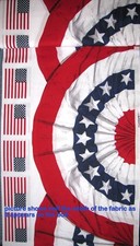 Patriotic July 4th Bunting Fabric By Yard Red White Blue Cotton American Flag