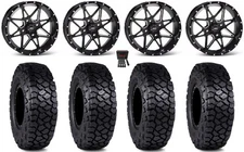 ITP Tornado 14" Wheels Black 30" Intersect Tires Kawasaki Brute Force IRS