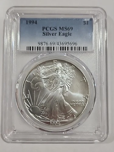 1994 PCGS MS69 1 oz Silver American Eagle SAE
