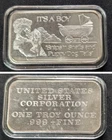 1975 It's A Boy ~ 1 oz .999 Silver Vintage USSC Art Bar ~ Snips 'n Snails Puppy.