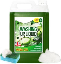 5L Fresh Apple Scented High Strength Washing Up Liquid Cuts Through Grease & Gri 3.08 per litre