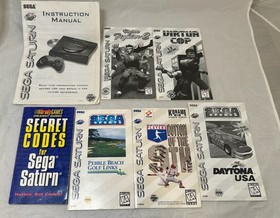 Sega Saturn Lot: Controllers, Games, Cords, Manuals, Game Shark | WORKS TESTED