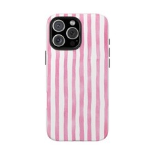 Pink Stripes, Tough iPhone Case, Glossy Cover