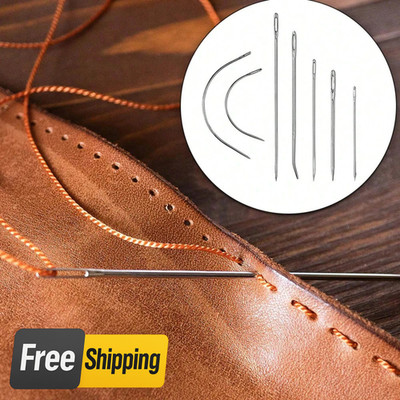 7Pcs Heavy Duty Hand Sewing Needles Leather Upholstery Carpet Canvas Repair Kit
