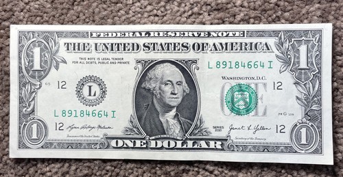 $1 One Dollar Bill Double Gas Pump Error Odometer Note (6&4) Fancy Serial Number - Picture 3 of 4
