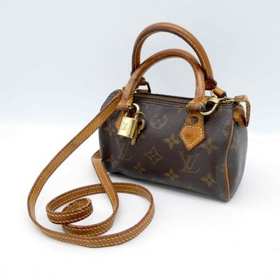 LOUIS VUITTON Mini Speedy M41534 Monogram Shoulder Hand Bag PVC Padlock 984
