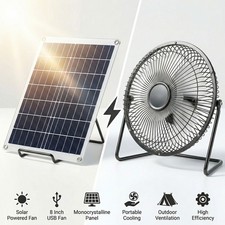8inch Solar Powered Fan Kit 30W Solar Panel DC Exhaust Fan for Chicken Coop
