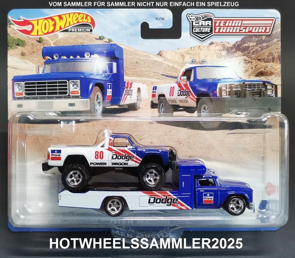 "Hot Wheels Premium Team Transport \"1980 Dodge Macho Power Wagon / Retro Rig\" Neu"-image