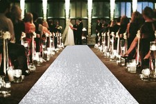 ShinyBeauty Aisle Runners for Weddings 10 ft by 4 ft Silver Aisle Runner Wedd...