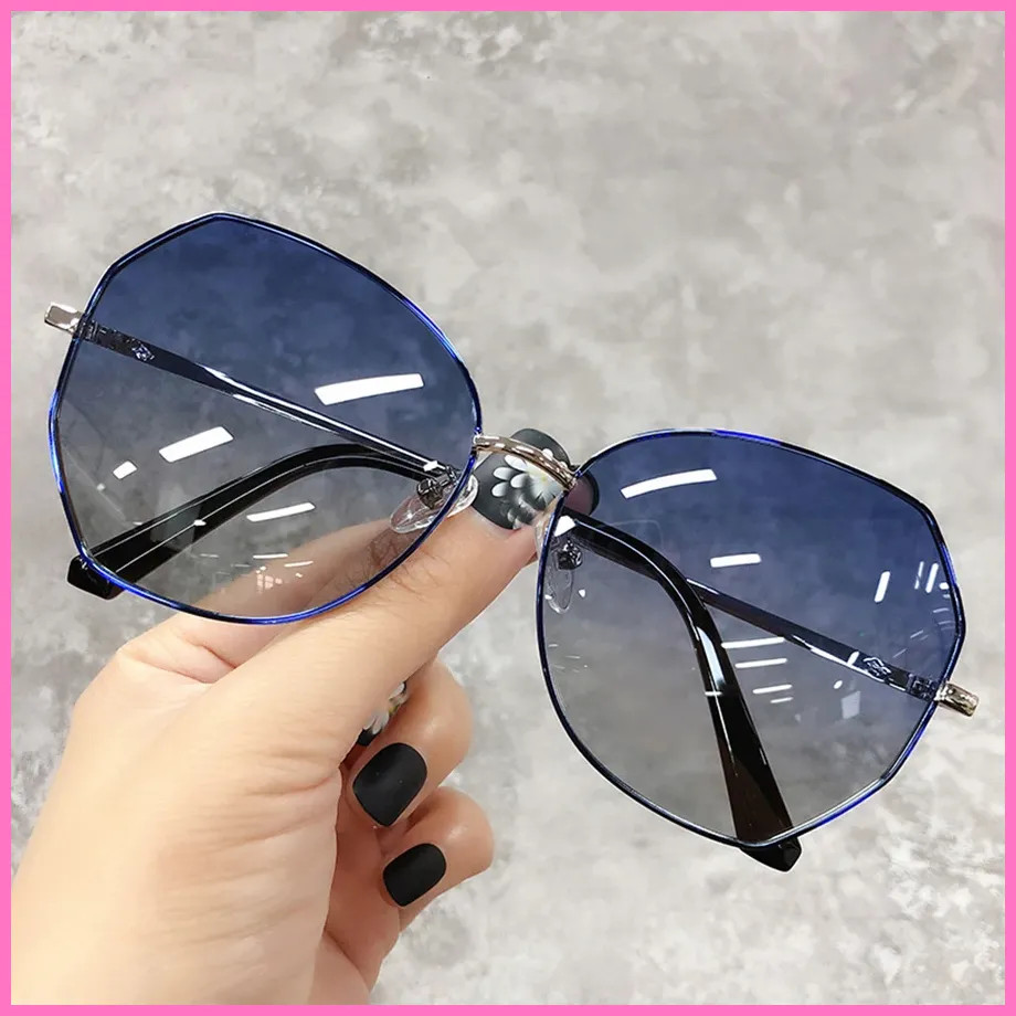 Sunglasses Women Men New Luxury Brand Design Retro Oval Alloy Travel Drive Frame