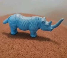Diener Rubber Blue Rhino Eraser Toy Figure Zoo Safari Animal 2.5" rhinoceros