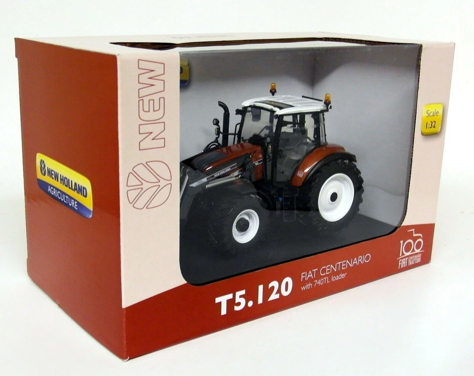 UH 1/32 Scale 6206 New Holland T5.120 Fiat Centenario + 740TL Loader Tractor - Image 2 of 4