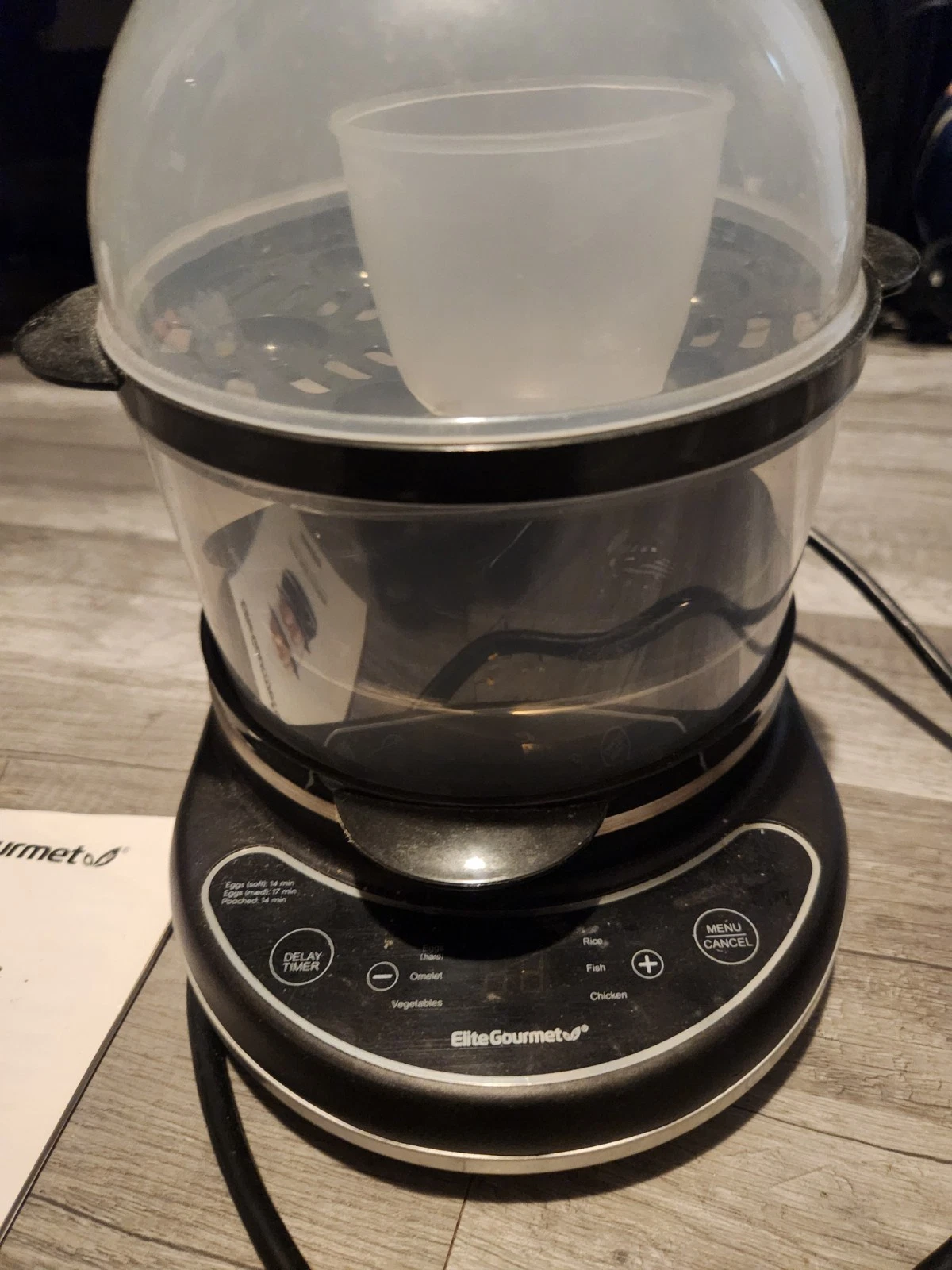 "Elite Gourmet Egg Cooker 14-Egg Capacity - Stainless Steel, Soft/Hard Boil B...