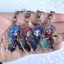 4PC Jinx acrylic Pendant Keychain Key ring Jewellery Fans Gift Anime