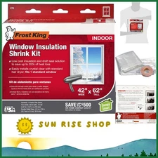 Indoor Shrink Film Window Kit - Crystal Clear & Wrinkle-Free Finish, 3 Sheets