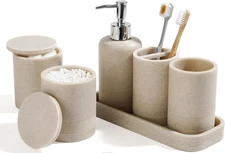 Bathroom Accessories Set, 6-Piece Bathroom Accessory Set, Toothbrush Holders Set