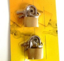 Padlock Luggage Suit Case Travel Holiday 2 Piece Brass Set 20MM 