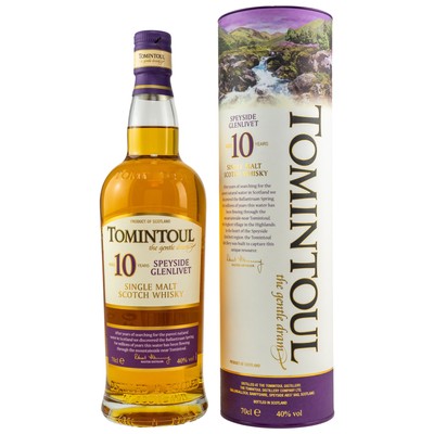 TOMINTOUL 10 Years in GP  Speyside Glenlivet Single Malt Whisky - 40%Vol. 1x0,7L