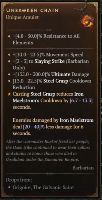 DIABLO 4 NEW SEASON       Unique Items  Unbroken Chain