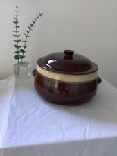 Francuska antyczna ceramiczna miska do gotowania / zupy.